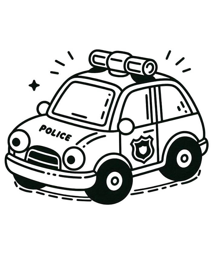 Jedno Policejní Auto omalovánka