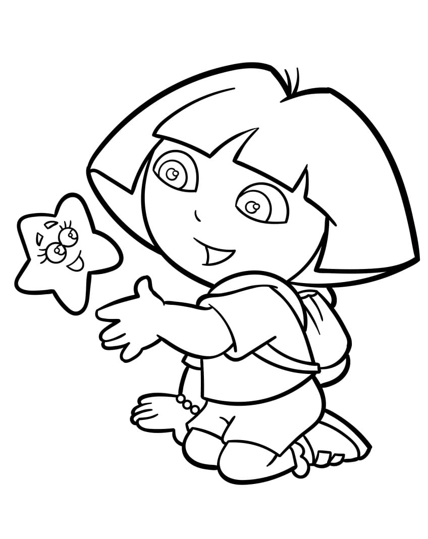 Jednoduchá Dora Průzkumnice omalovánka