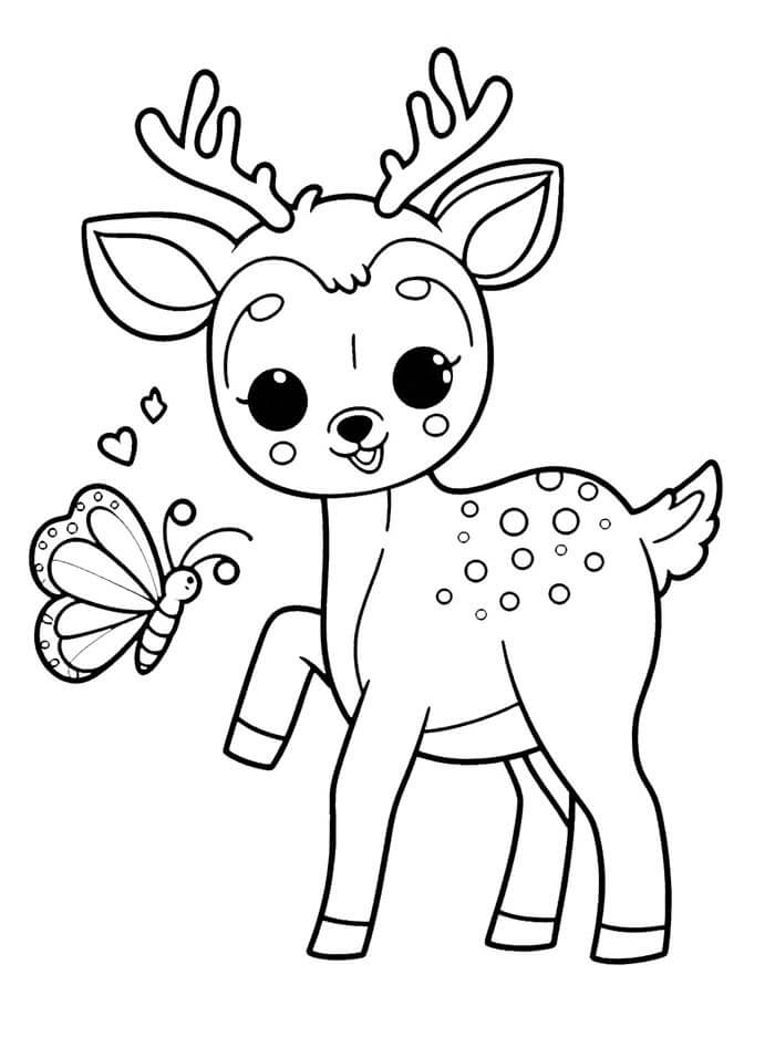 Jednoduchá Jelen omalovánka