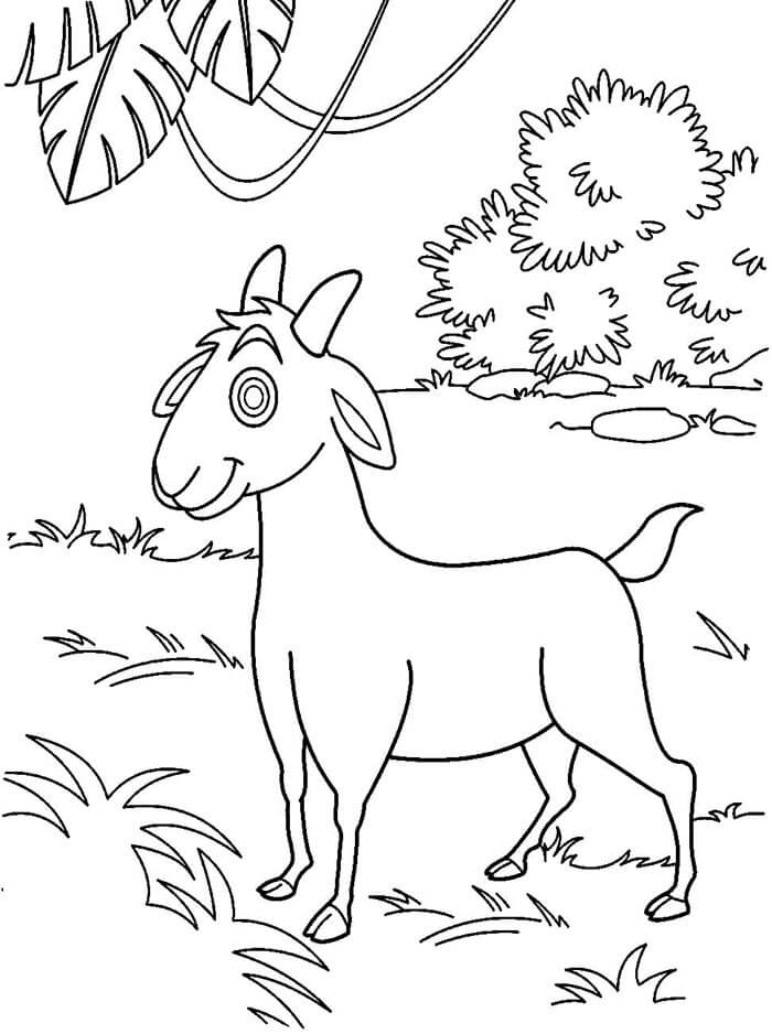 Jednoduchá Koza omalovánka