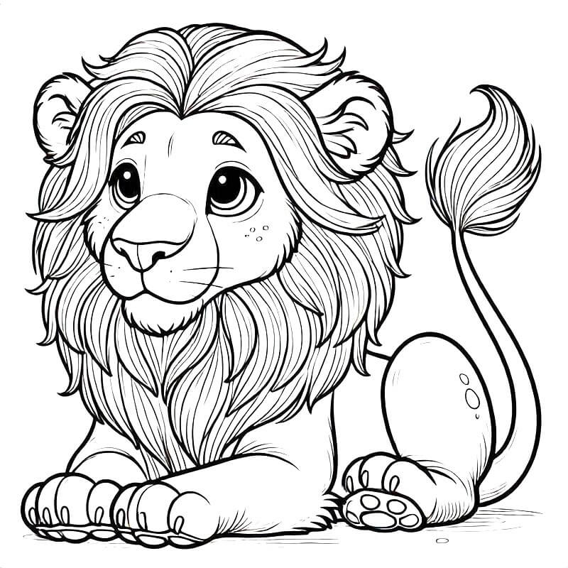 Jednoduchá Lev omalovánka