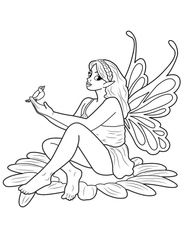 Jednoduchá Víla omalovánka