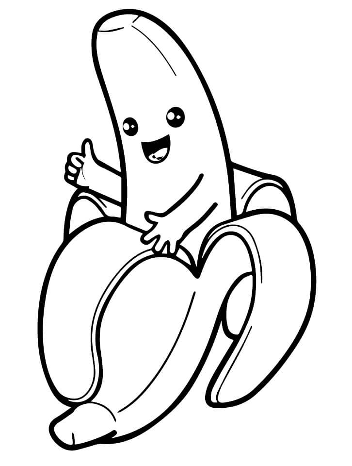 Jednoduchý Banán omalovánka