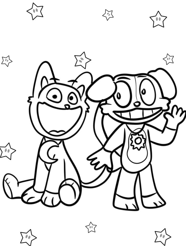 Jednoduchý Catnap omalovánka