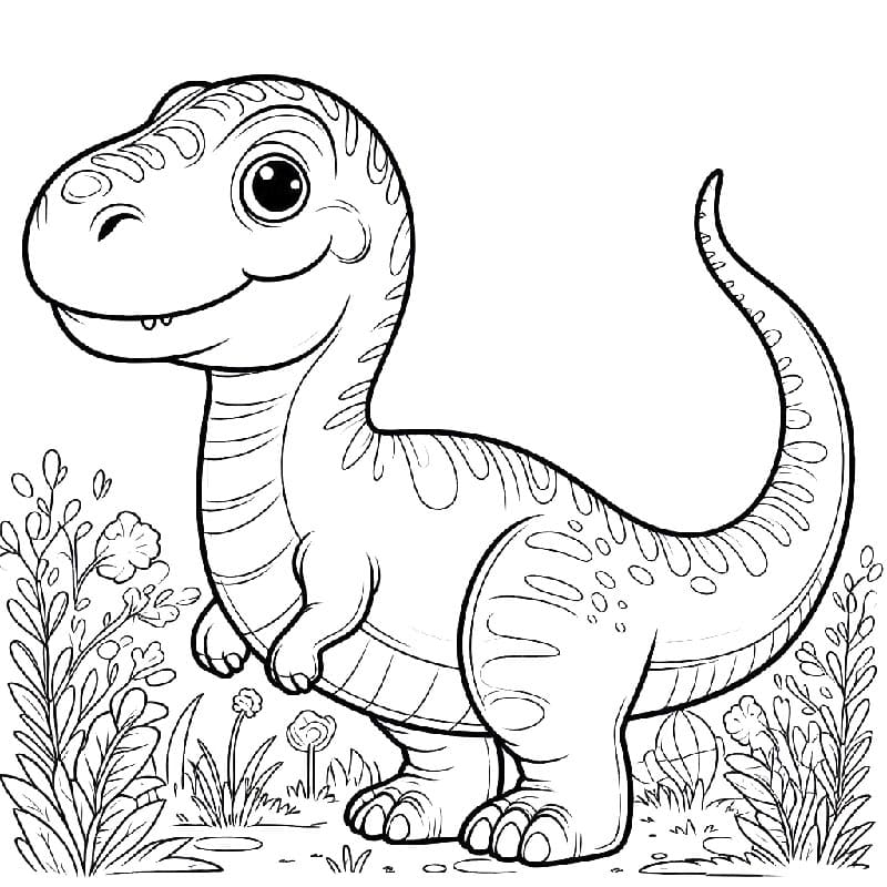 Jednoduchý Dinosaurus omalovánka