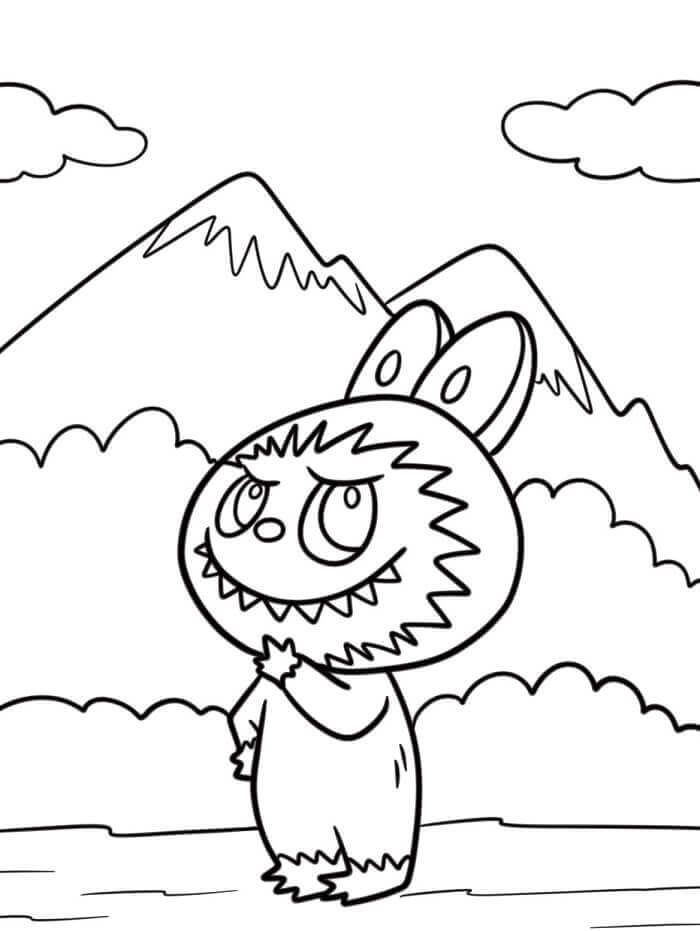 Jednoduchý Labubu omalovánka