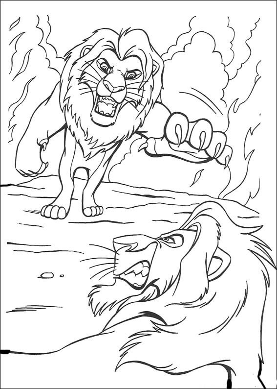 Jednoduchý Lví Král omalovánka