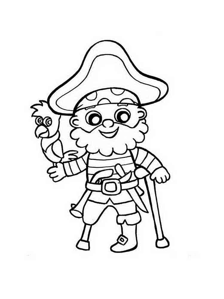 Jednoduchý Pirátský omalovánka