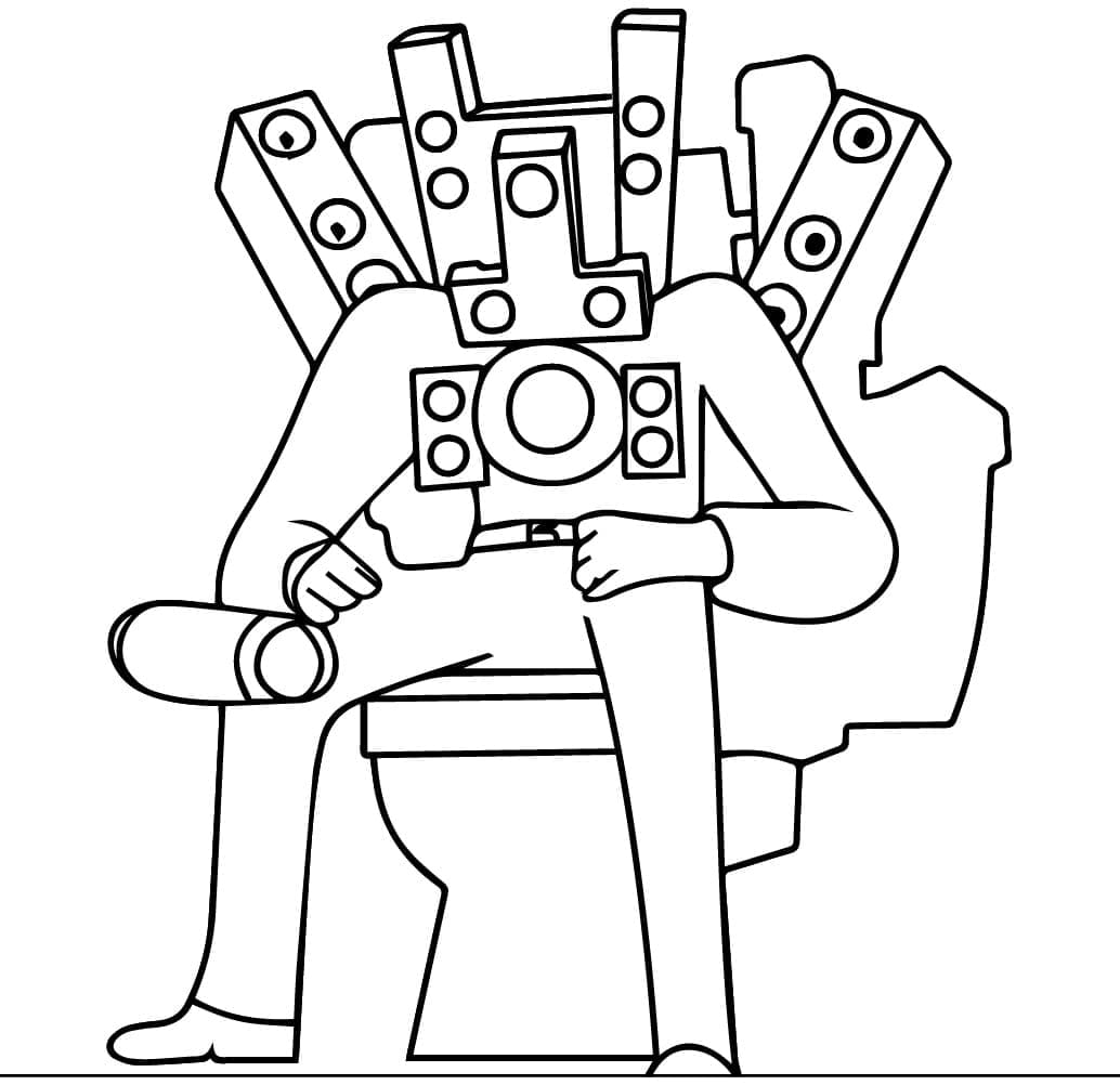 Jednoduchý Skibidi Toilet omalovánka