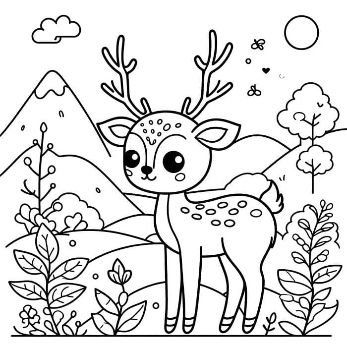 Jelen Tisknutelná pro Děti omalovánka