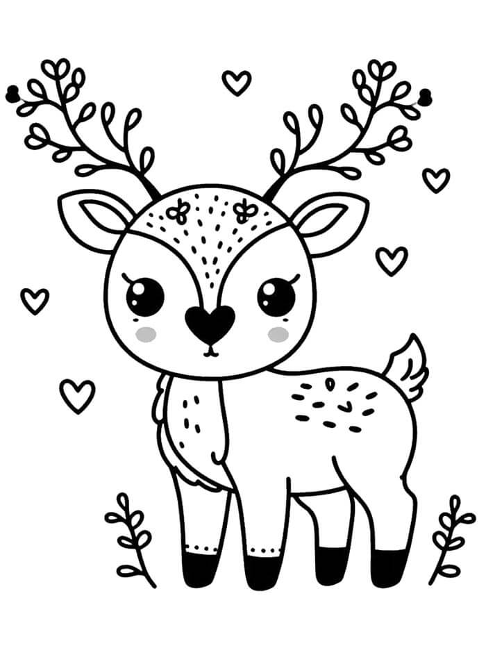 Jelen pro 1leté Děti omalovánka