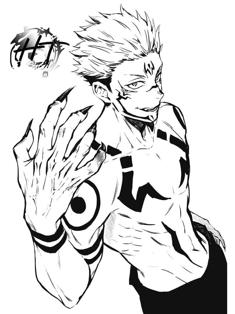 Jujutsu Kaisen Zdarma pro Děti omalovánka