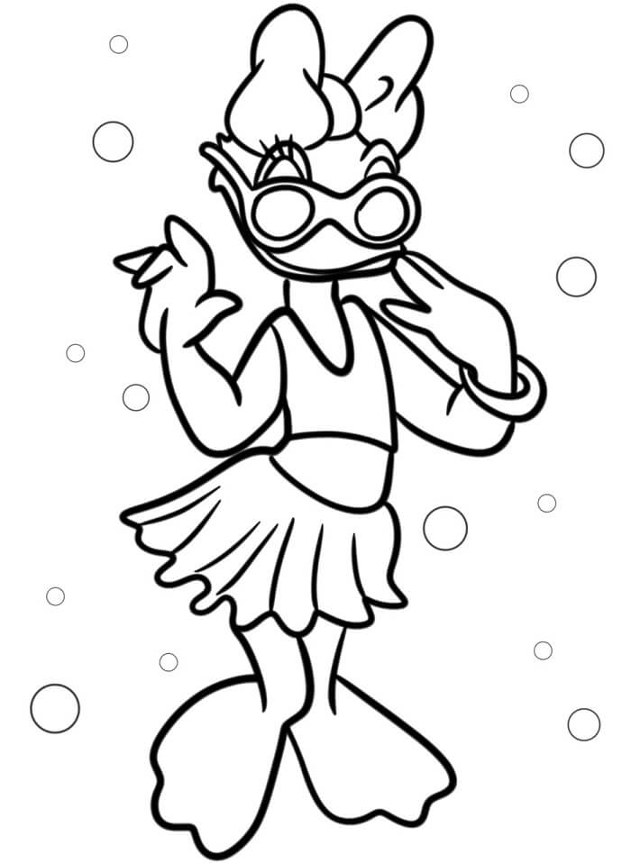 Kačka Daisy k Tisku omalovánka