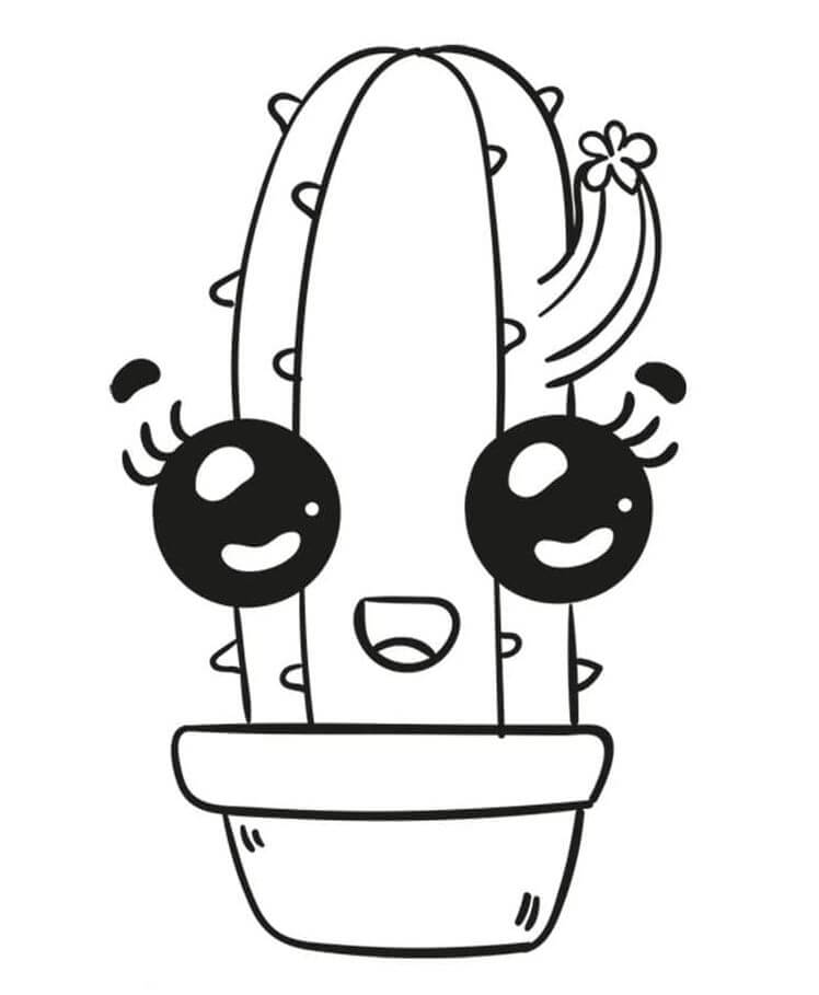 Kaktus Tisknutelný pro Děti omalovánka