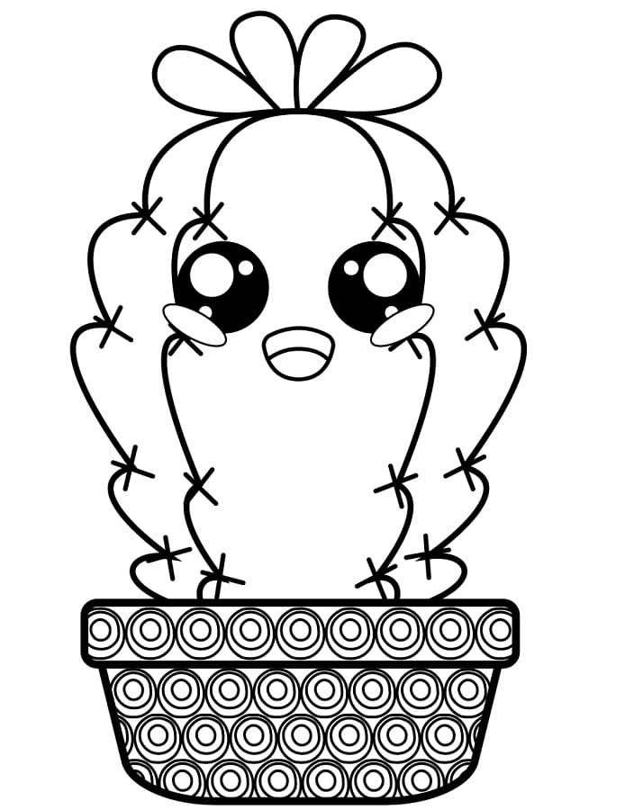 Kaktus pro 3leté Děti omalovánka