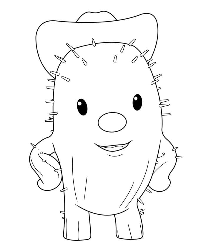 Kaktus pro 4leté Děti omalovánka