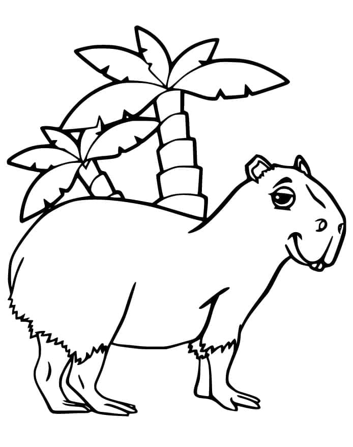 Kapybara pro 2leté Děti omalovánka