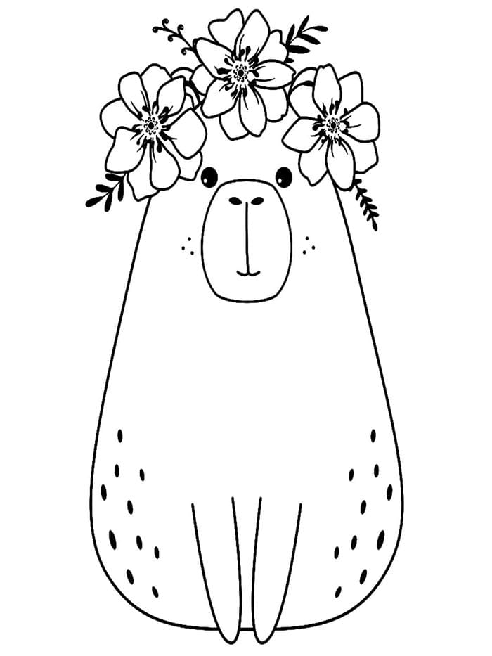 Kapybara pro 4leté Děti omalovánka