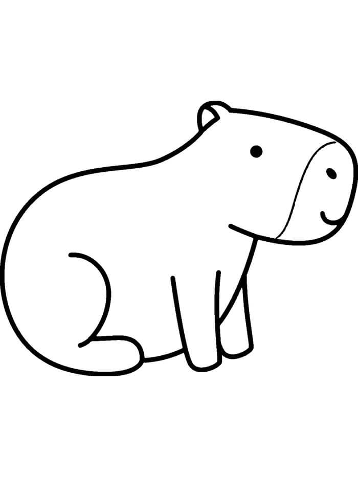 Kapybara pro 5leté Děti omalovánka