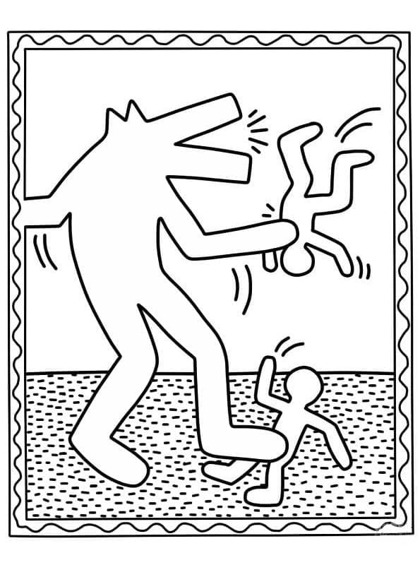 Keith Haring (10) omalovánka
