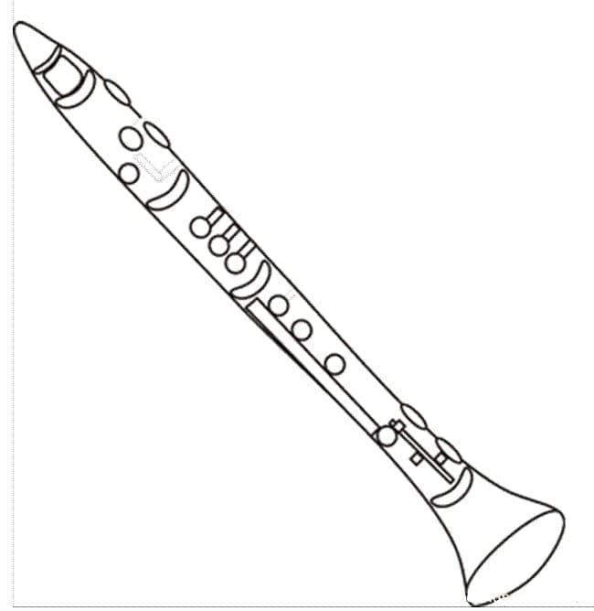 Klarinet Obrázek omalovánka