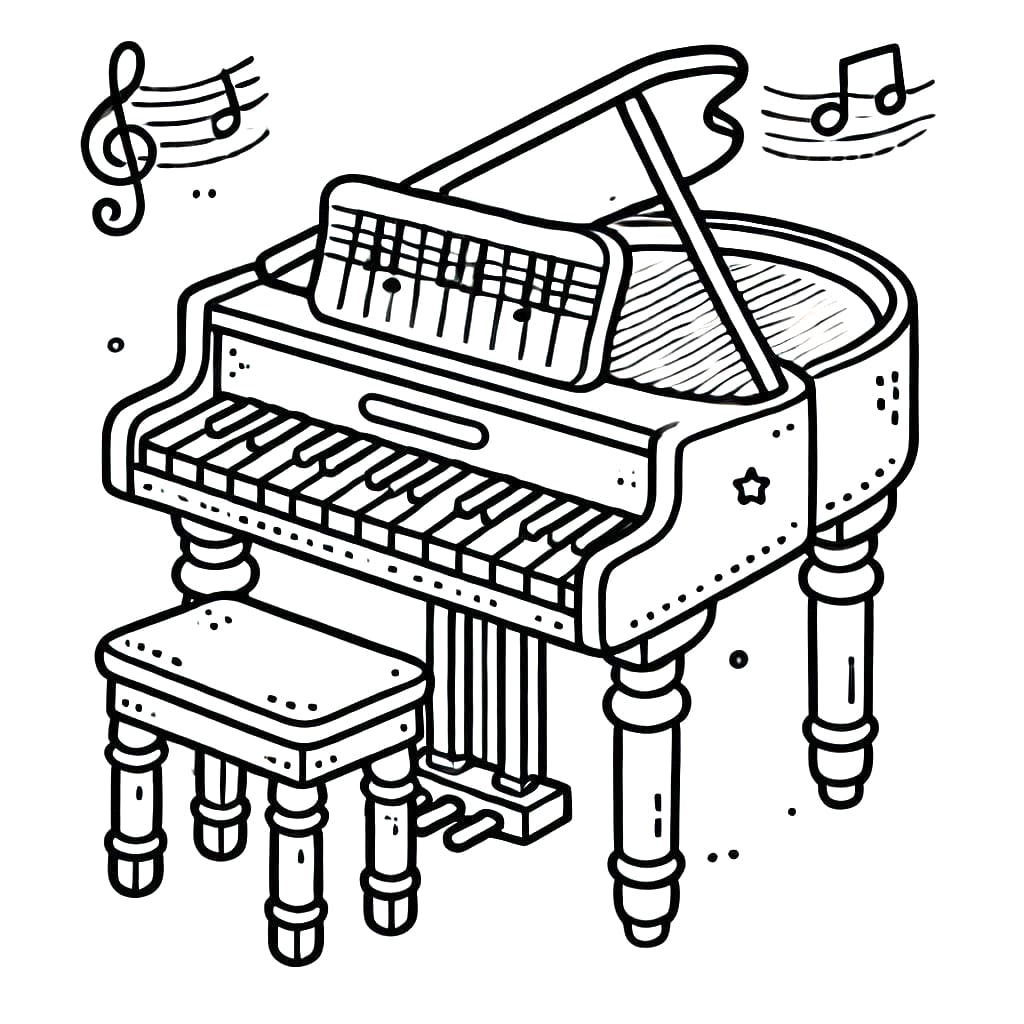 Klavír k Vymalování omalovánka