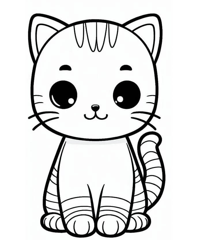 Kočka pro 1leté Děti omalovánka