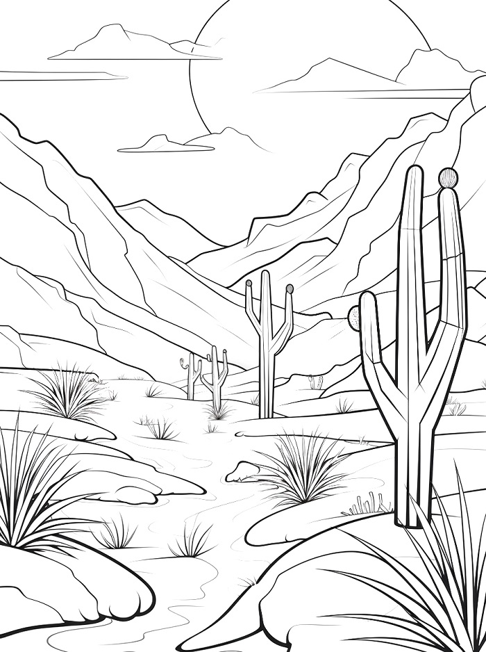 Krajina pro 3leté Děti omalovánka