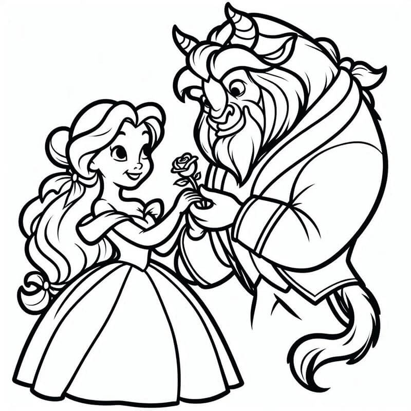 Kráska a zvíře (26) omalovánka