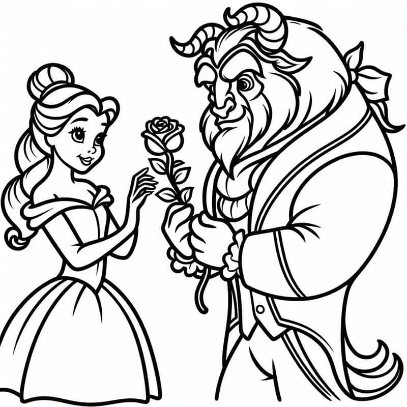 Kráska a zvíře (27) omalovánka