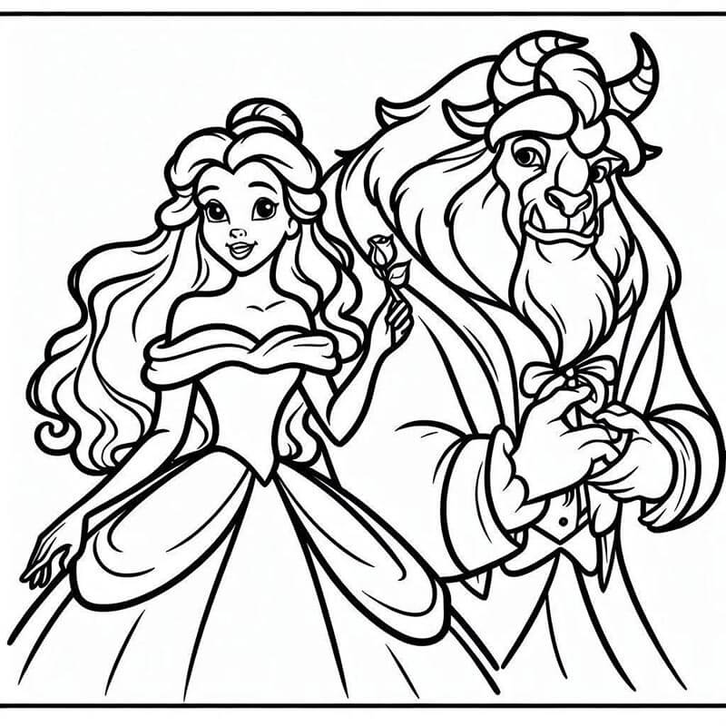 Kráska a zvíře (28) omalovánka