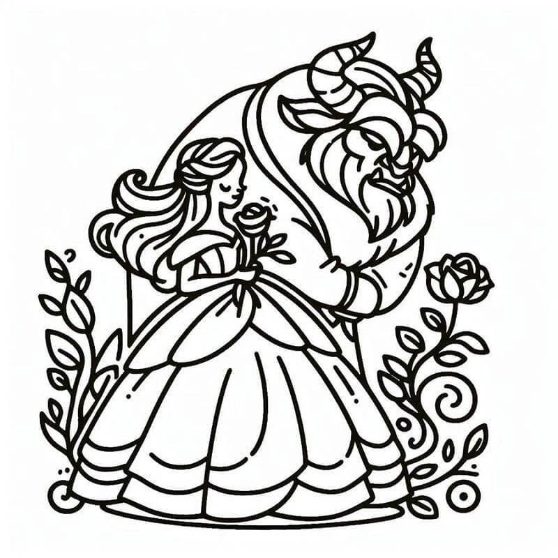 Kráska a zvíře (38) omalovánka