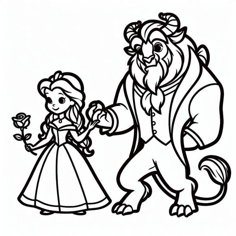 Kráska a zvíře (39) omalovánka