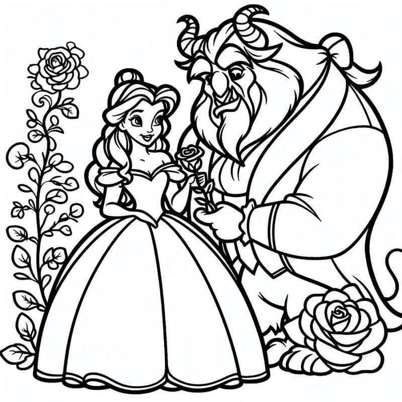 Kráska a zvíře (40) omalovánka