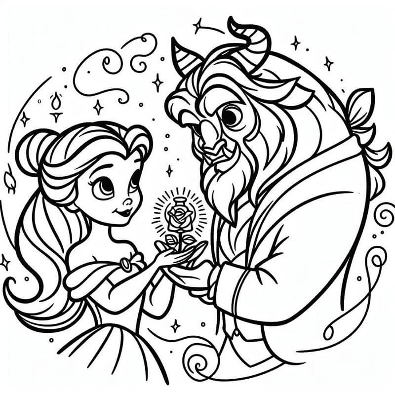 Kráska a zvíře (41) omalovánka