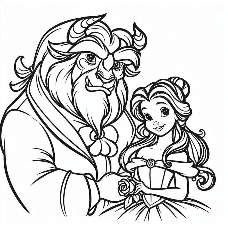 Kráska a zvíře (42) omalovánka