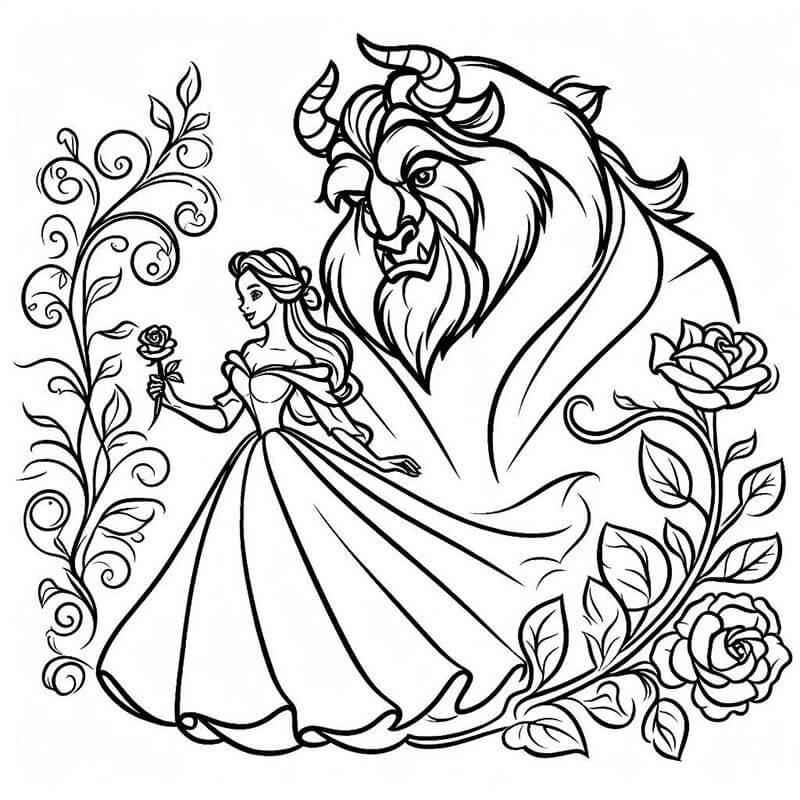 Kráska a zvíře (43) omalovánka