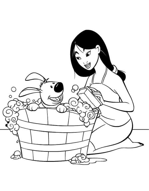 Krásná Mulan omalovánka