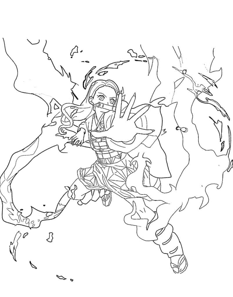 Krásná Nezuko omalovánka