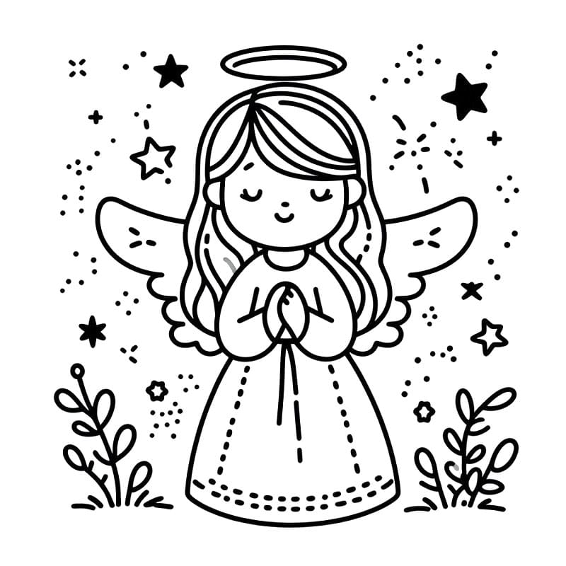 Krásný Anděl omalovánka