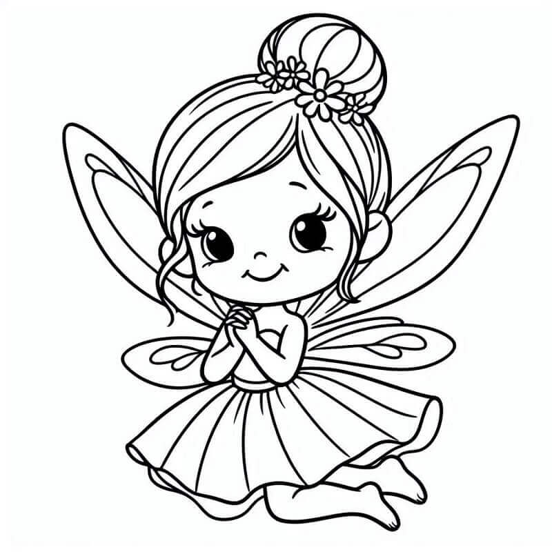 Kreslená Víla omalovánka