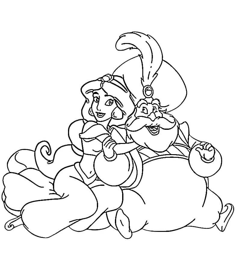 Kreslený Aladin omalovánka