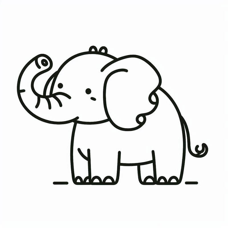 Kreslený Slon omalovánka