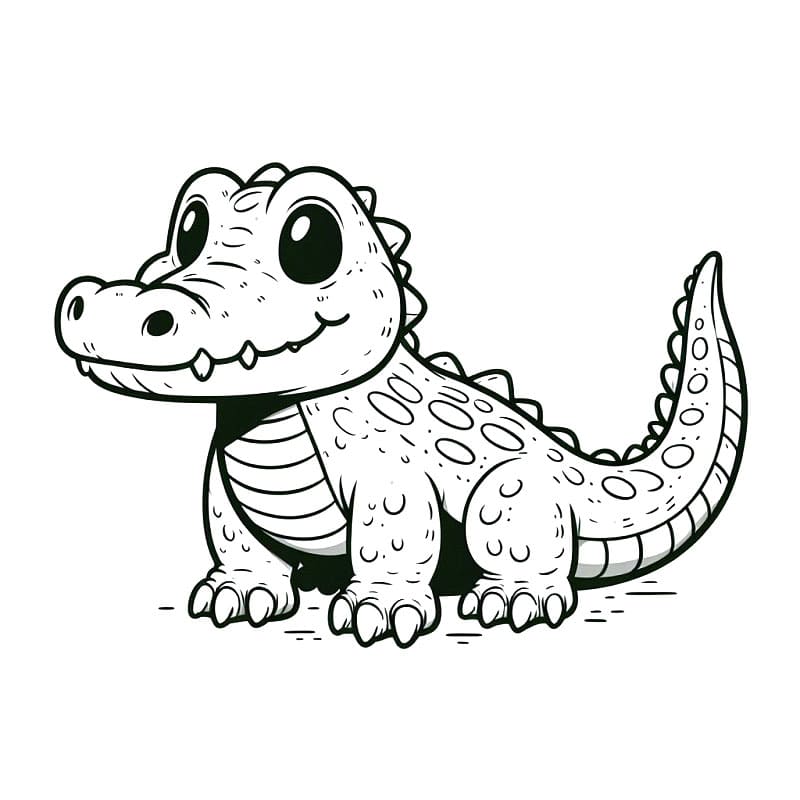 Krokodýl Tisknutelný omalovánka