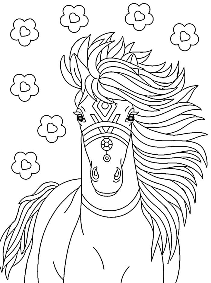 Kůň Zdarma Tisknutelná omalovánka