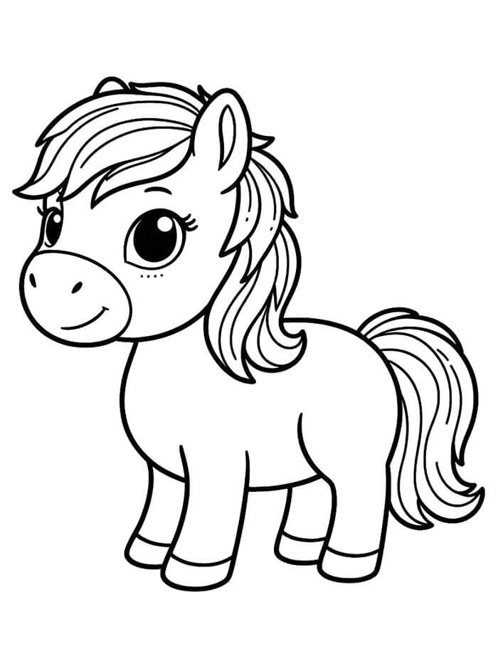 Kůň pro 3leté Děti omalovánka