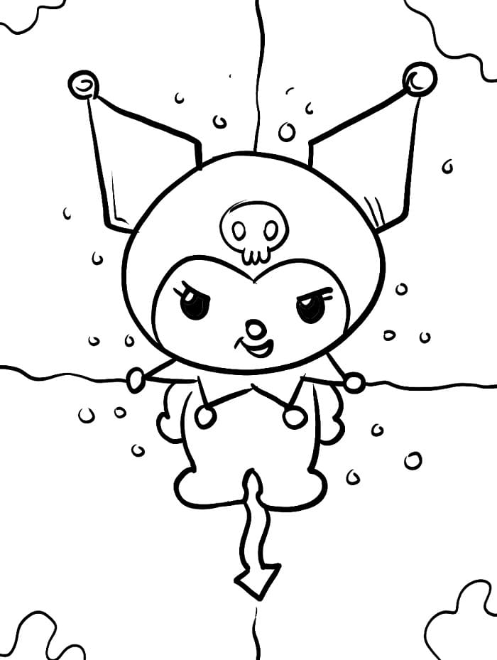 Kuromi Tisknutelná Zdarma omalovánka