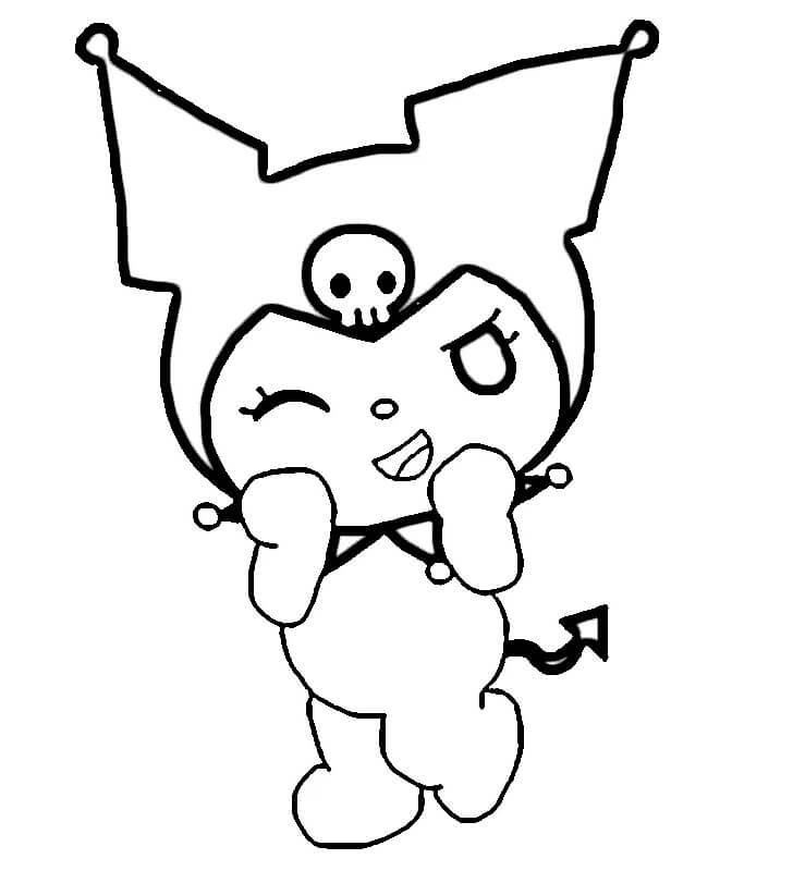 Kuromi Zdarma omalovánka