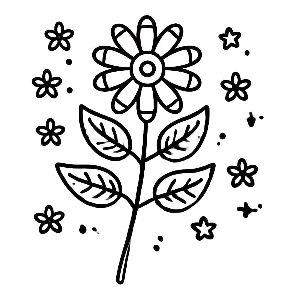 Květina Tisknutelná pro Děti omalovánka