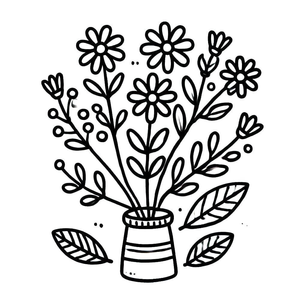 Květina Zdarma Tisknutelná omalovánka